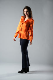 Camicia 100% seta elasticizzata - Arancio