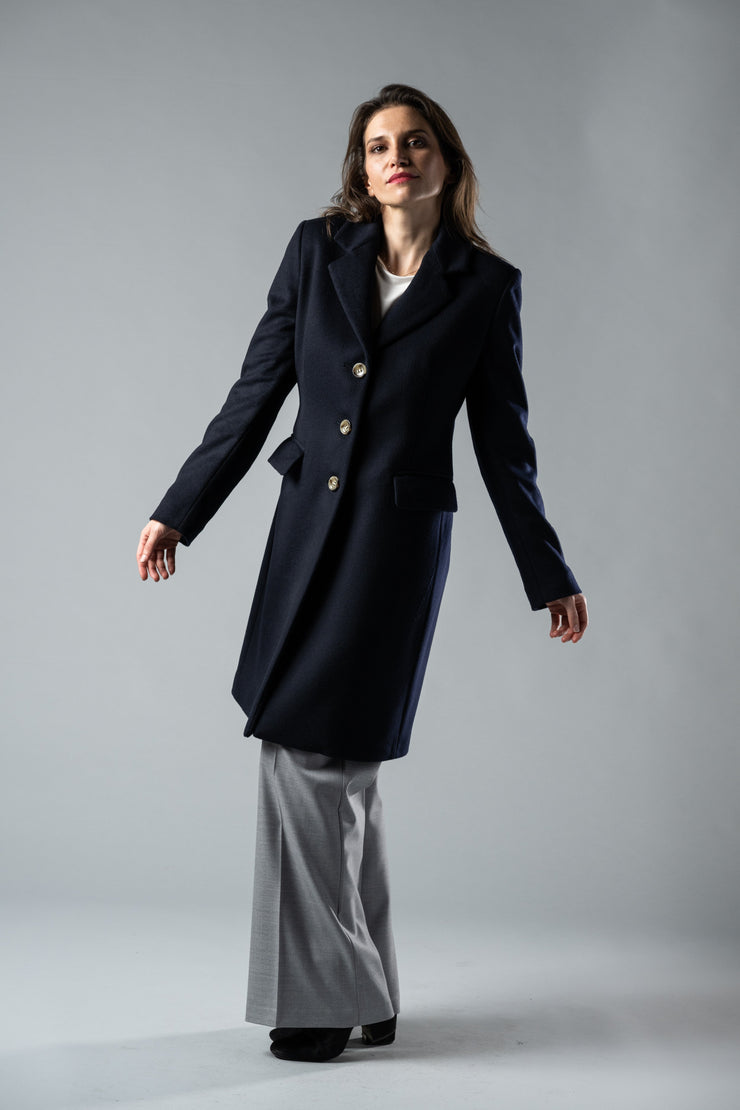 Cappotto 100% Cashmere modello "Uomo" - Blu